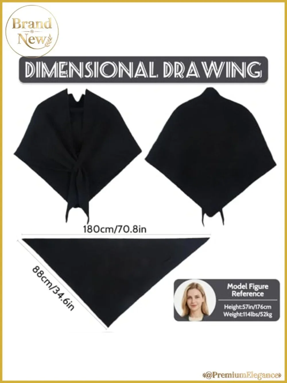 Knitted Shawl Wrap Womens Open Front Poncho Pashmina for Evening